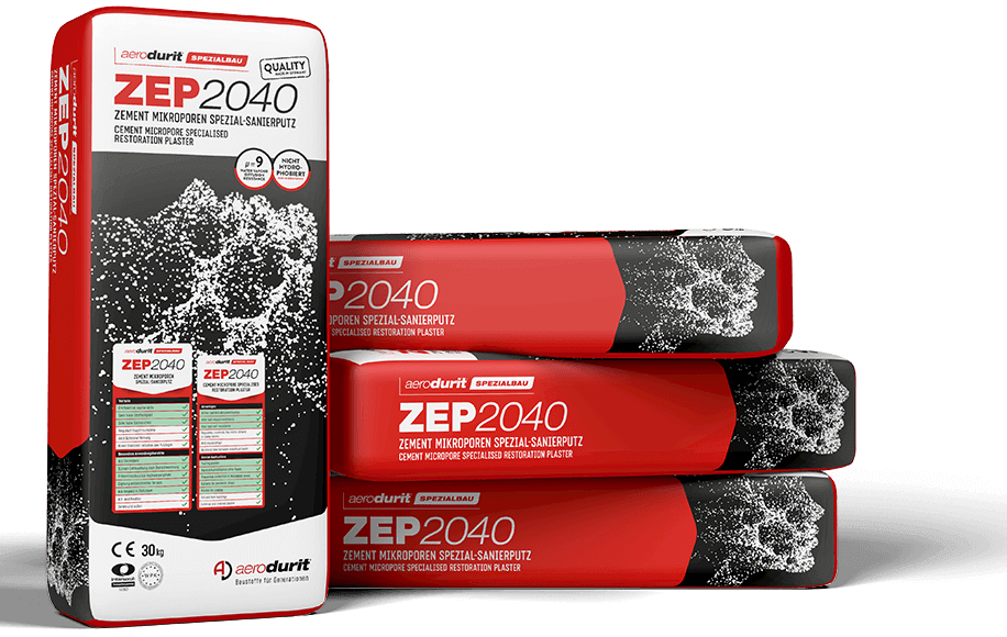 Unser entfeuchtender Sockelputz - aerodurit® ZEP2040